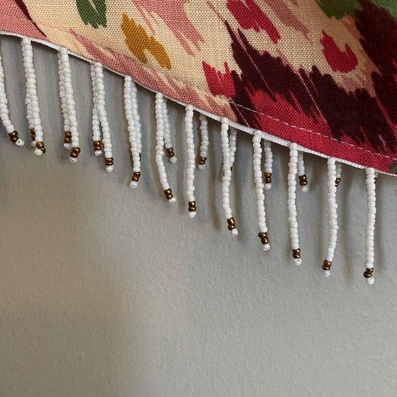 Zara Front Tie Mini Skirt Beaded Fringe Size L - Picture 8 of 10